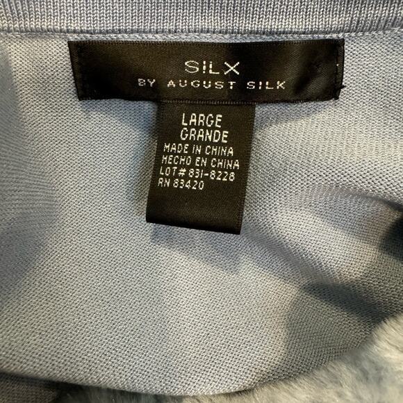 Silx by August Silk Blue Faux Fur Cardigan Women's Size Large - Picture 9 of 9